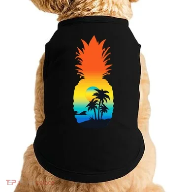 Pineapple Summer Sunset Beach Doggie Tank