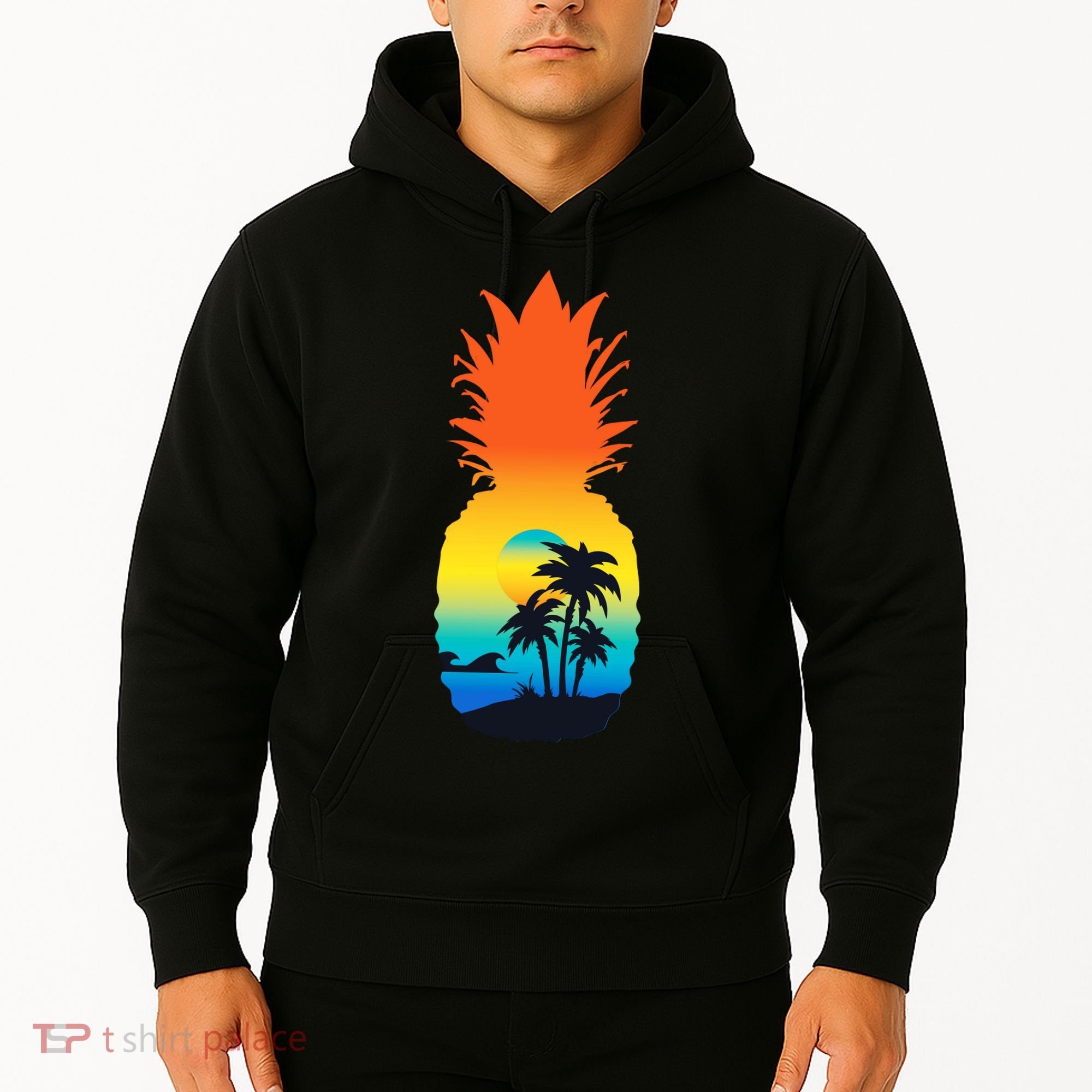 Pineapple Summer Sunset Beach Hoodie