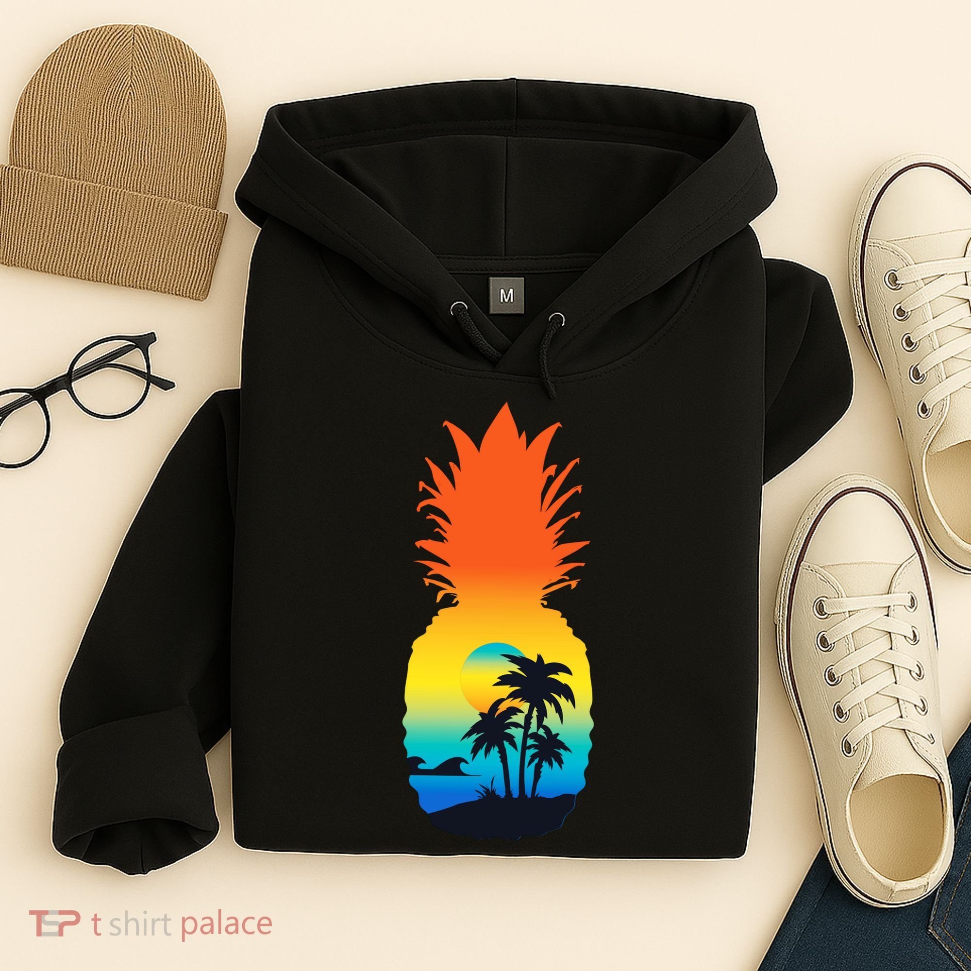 Pineapple Summer Sunset Beach Hoodie