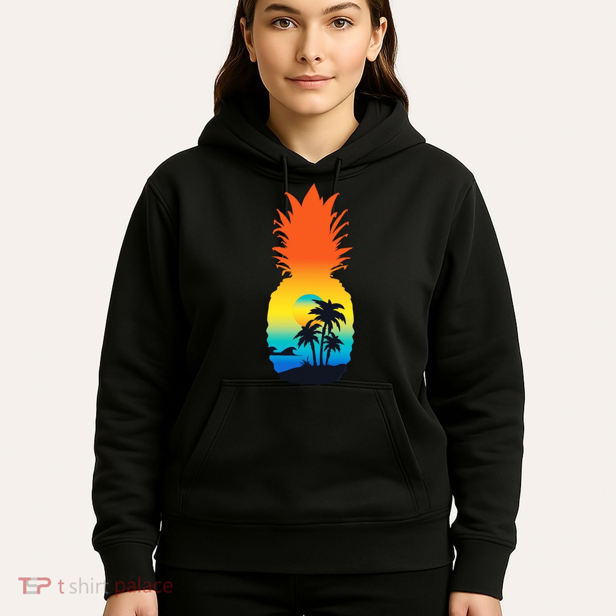 Pineapple Summer Sunset Beach Hoodie