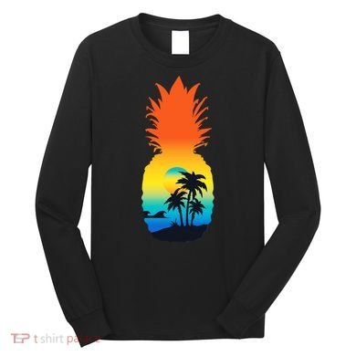 Pineapple Summer Sunset Beach Long Sleeve Shirt