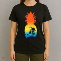 Pineapple Summer Sunset Beach T-Shirt thumb 4