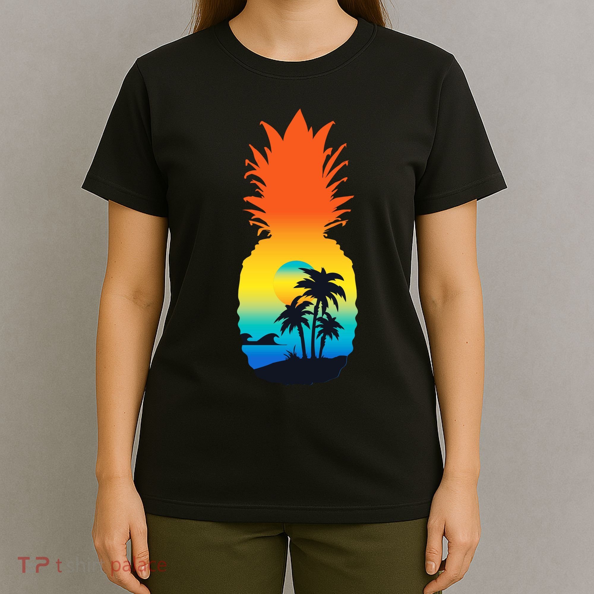 Pineapple Summer Sunset Beach T-Shirt
