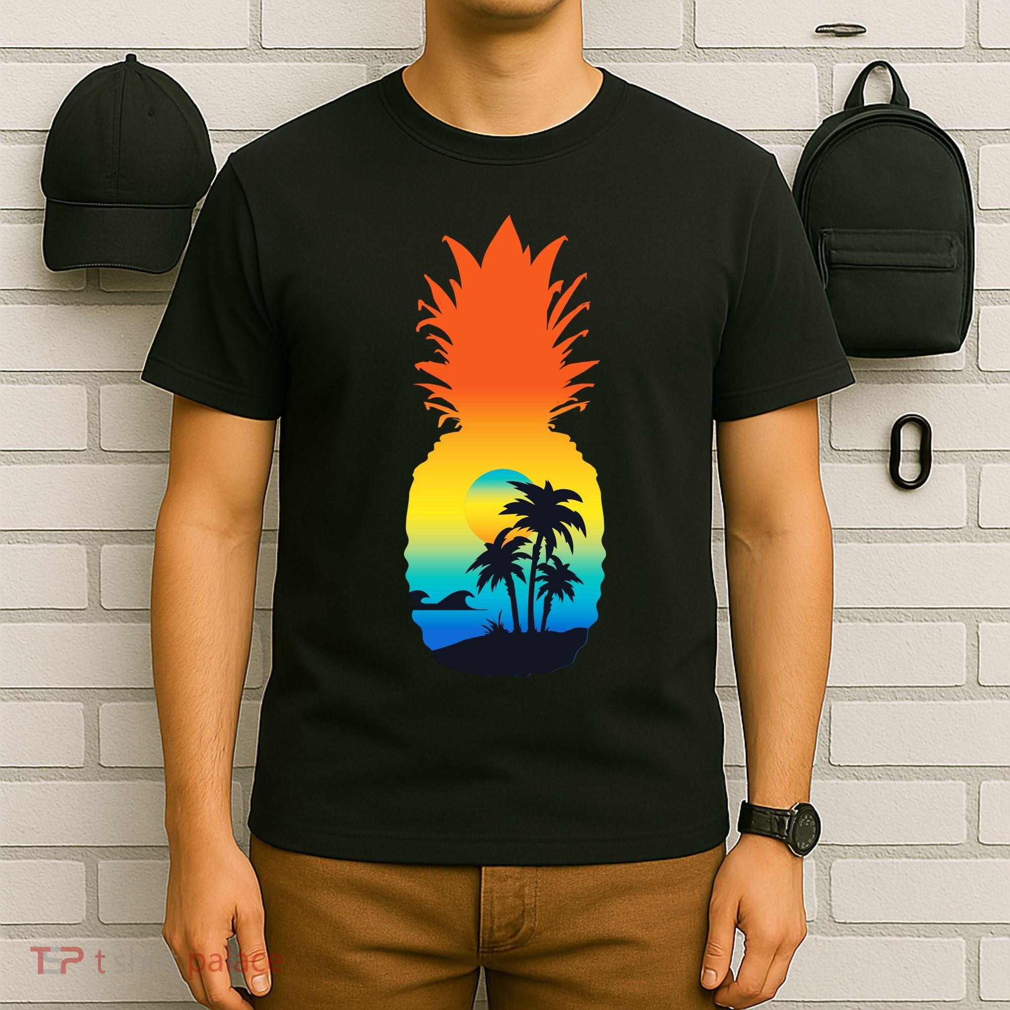 Pineapple Summer Sunset Beach T-Shirt