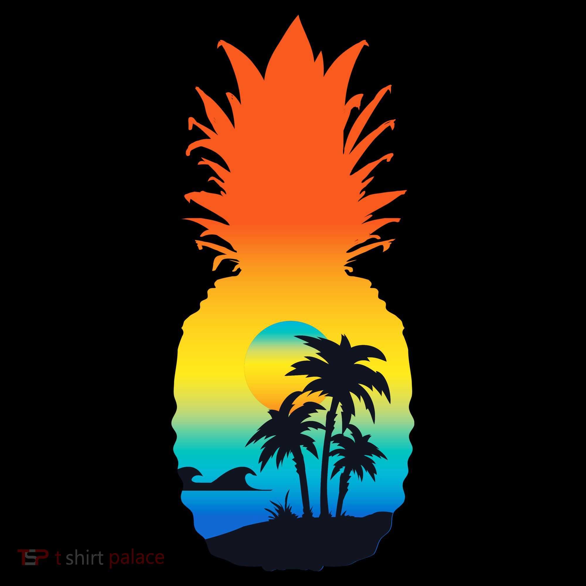 Pineapple Summer Sunset Beach T-Shirt