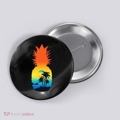 Pineapple Summer Sunset Beach Button