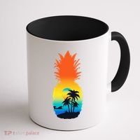 Pineapple Summer Sunset Beach Coffee Mug thumb 1