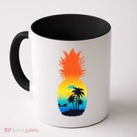 Pineapple Summer Sunset Beach Coffee Mug thumb 0