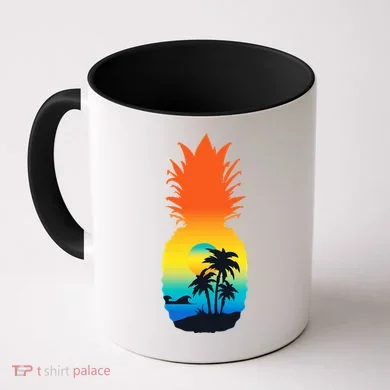 Pineapple Summer Sunset Beach Coffee Mug