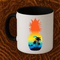 Pineapple Summer Sunset Beach Coffee Mug thumb 2