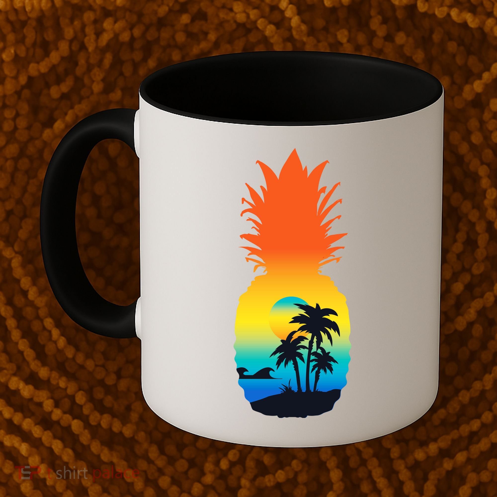 Pineapple Summer Sunset Beach Coffee Mug