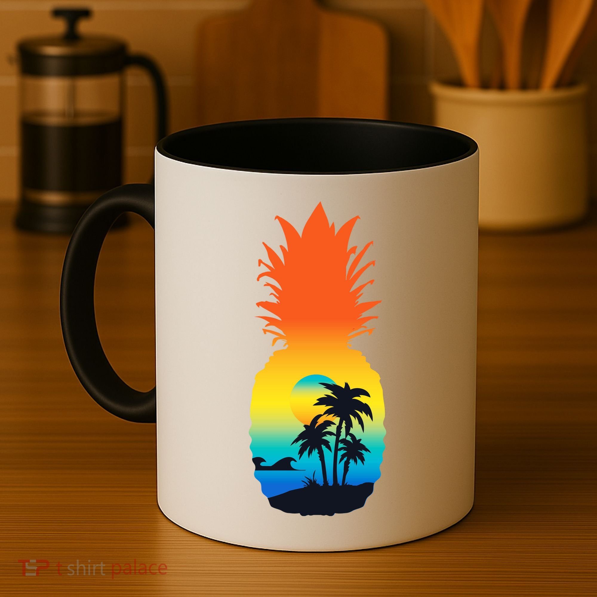 Pineapple Summer Sunset Beach Coffee Mug