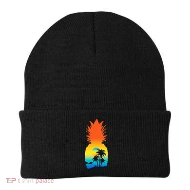 Pineapple Summer Sunset Beach Beanie