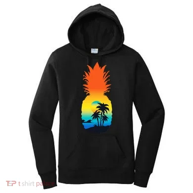Pineapple Summer Sunset Beach Women's Hoodie