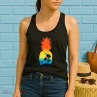 Pineapple Summer Sunset Beach Women's Tank Top thumb 2