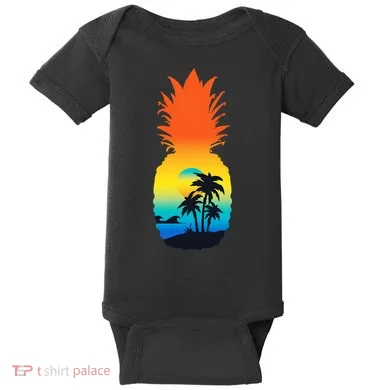 Pineapple Summer Sunset Beach Baby Bodysuit