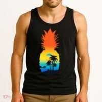 Pineapple Summer Sunset Beach Tank Top thumb 3