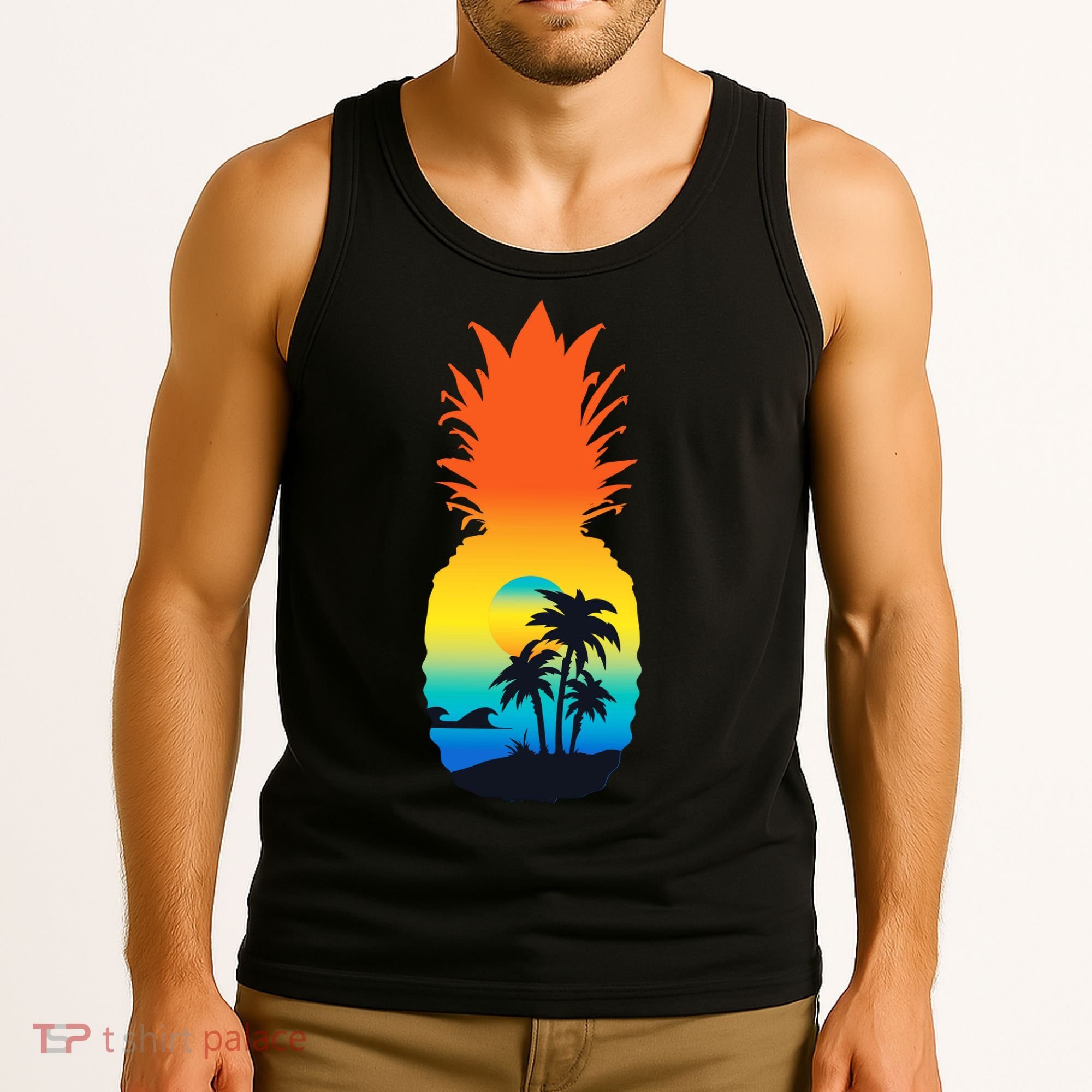Pineapple Summer Sunset Beach Tank Top