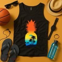 Pineapple Summer Sunset Beach Tank Top thumb 4