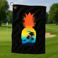 Pineapple Summer Sunset Beach Golf Towel thumb 1
