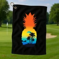 Pineapple Summer Sunset Beach Golf Towel thumb 1
