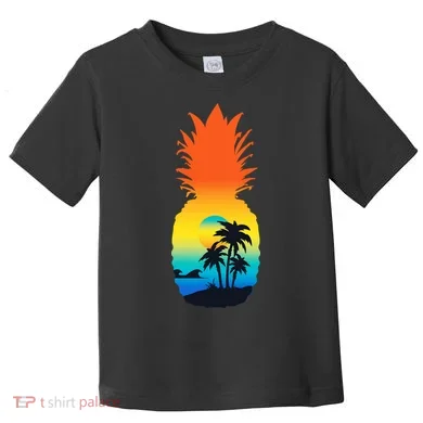 Pineapple Summer Sunset Beach Toddler T-Shirt