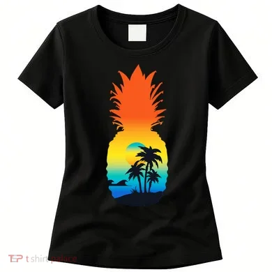 Pineapple Summer Sunset Beach Women's T-Shirt