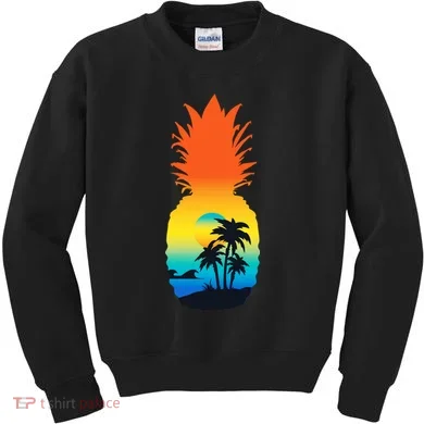 Pineapple Summer Sunset Beach Kids Sweatshirt