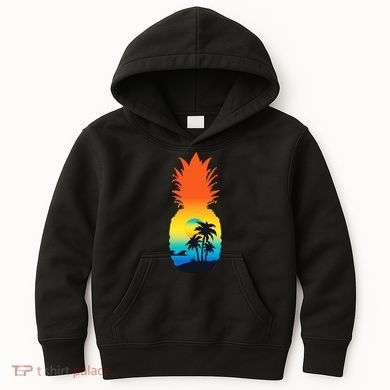 Pineapple Summer Sunset Beach Kids Hoodie