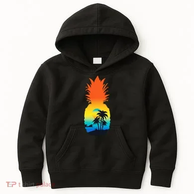 Pineapple Summer Sunset Beach Kids Hoodie
