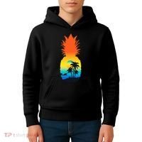 Pineapple Summer Sunset Beach Kids Hoodie thumb 4