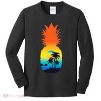 Pineapple Summer Sunset Beach Kids Long Sleeve Shirt thumb 0