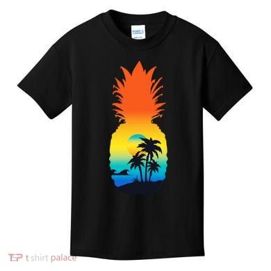 Pineapple Summer Sunset Beach Kids T-Shirt