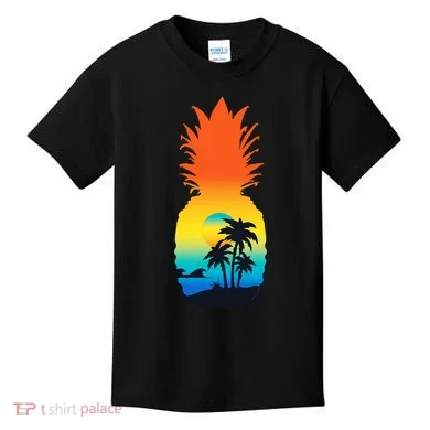 Pineapple Summer Sunset Beach Kids T-Shirt