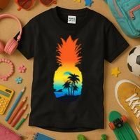 Pineapple Summer Sunset Beach Kids T-Shirt thumb 3