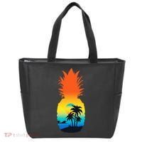 Pineapple Summer Sunset Beach Tote Bag thumb 0