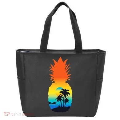 Pineapple Summer Sunset Beach Tote Bag