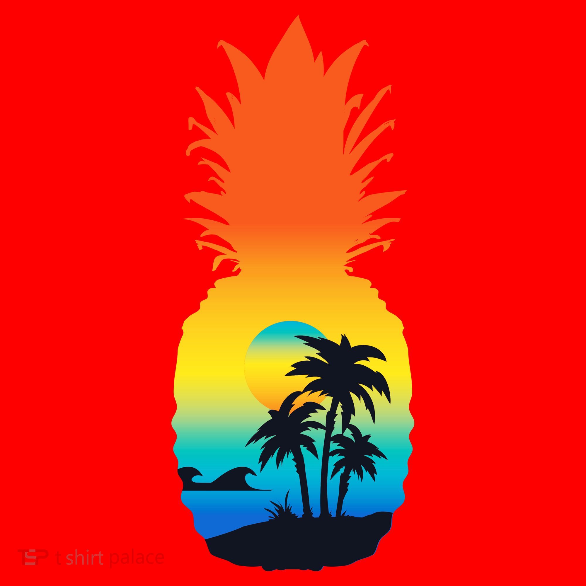 Pineapple Summer Sunset Beach Santa Hat