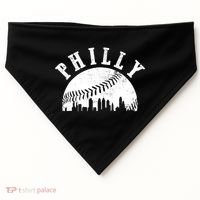 Philly Baseball Sports Skyline Illustration Cityscape USA-Made Doggie Bandana thumb 0