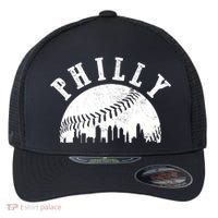 Philly Baseball Sports Skyline Illustration Cityscape Flexfit Unipanel Trucker Cap thumb 0