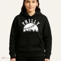 Philly Baseball Sports Skyline Illustration Cityscape Hoodie thumb 5