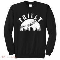 Philly Baseball Sports Skyline Illustration Cityscape Sweatshirt thumb 0