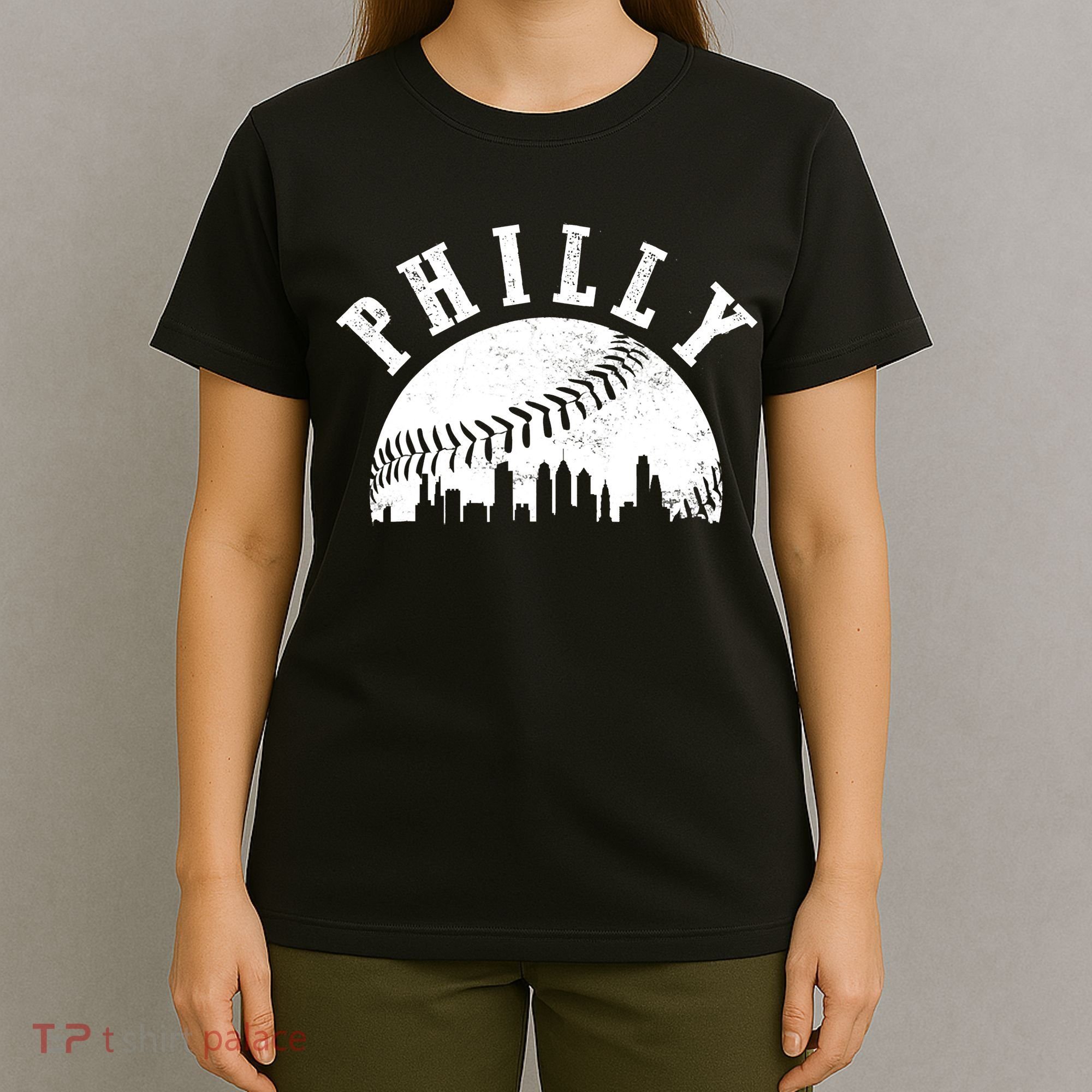 Philly Baseball Sports Skyline Illustration Cityscape T-Shirt