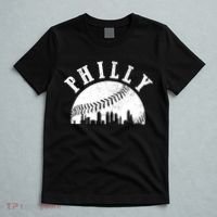 Philly Baseball Sports Skyline Illustration Cityscape T-Shirt thumb 5