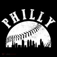 Philly Baseball Sports Skyline Illustration Cityscape T-Shirt thumb 7