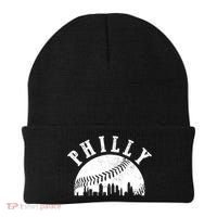Philly Baseball Sports Skyline Illustration Cityscape Beanie thumb 0