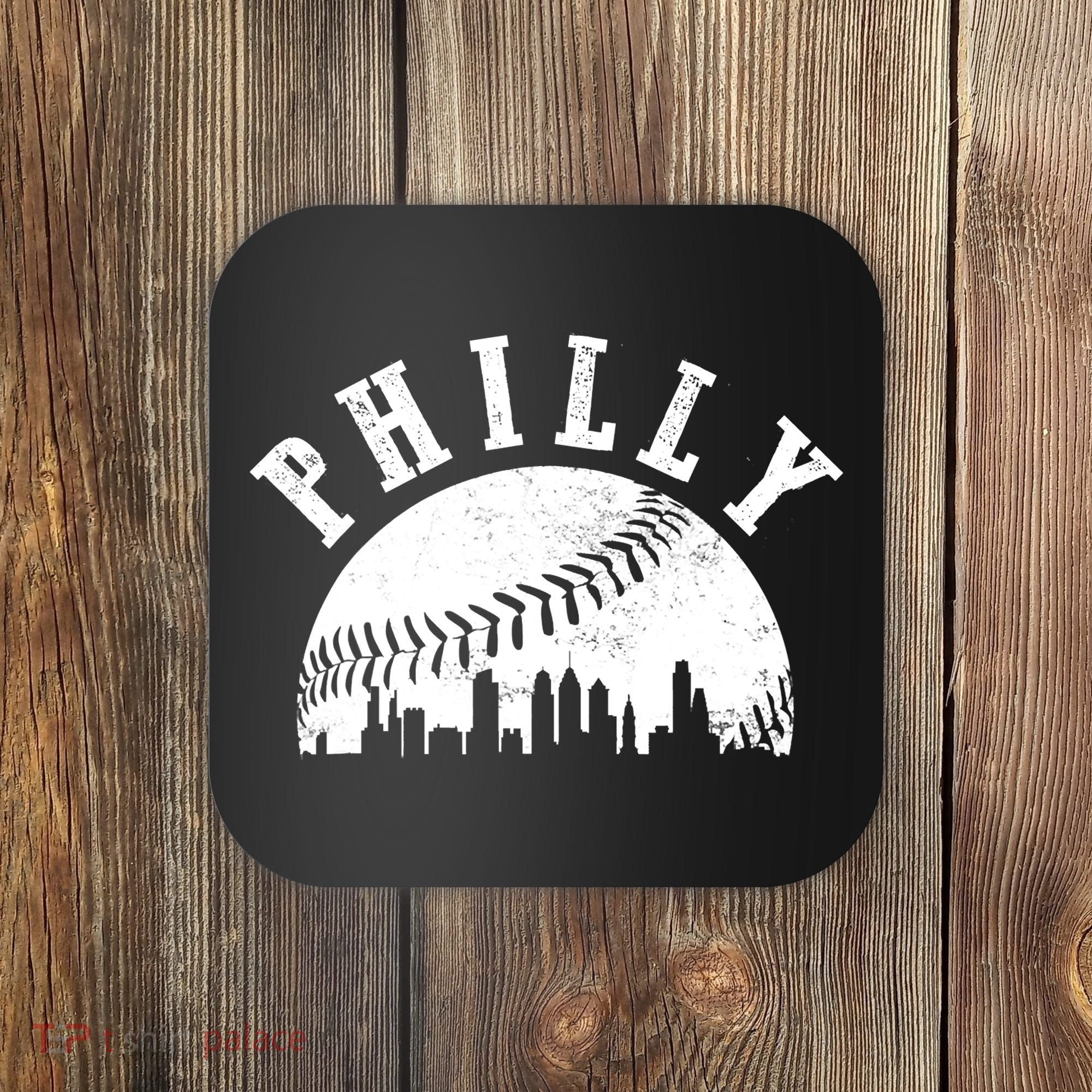 Philly Baseball Sports Skyline Illustration Cityscape Coaster