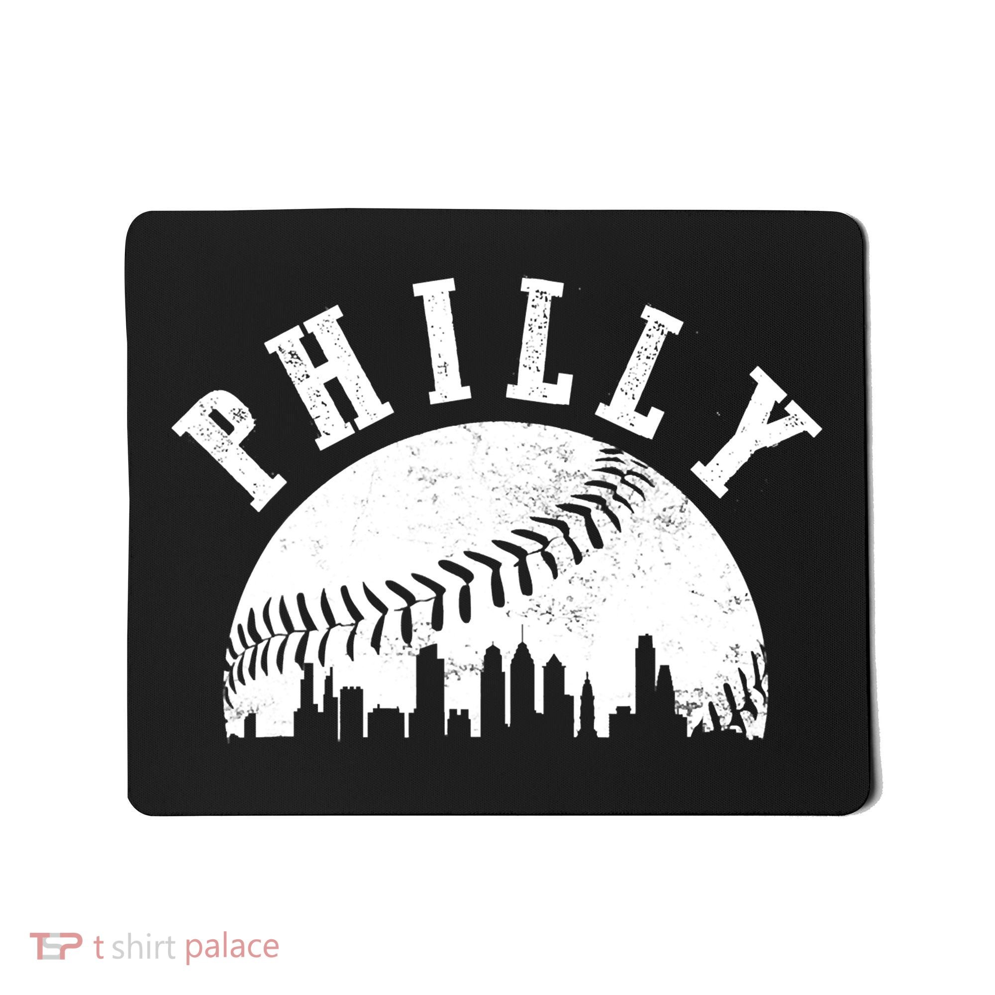 Philly Baseball Sports Skyline Illustration Cityscape Mousepad