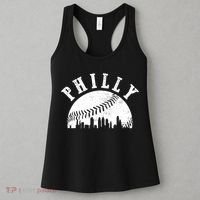 Philly Baseball Sports Skyline Illustration Cityscape Women's Tank Top thumb 3