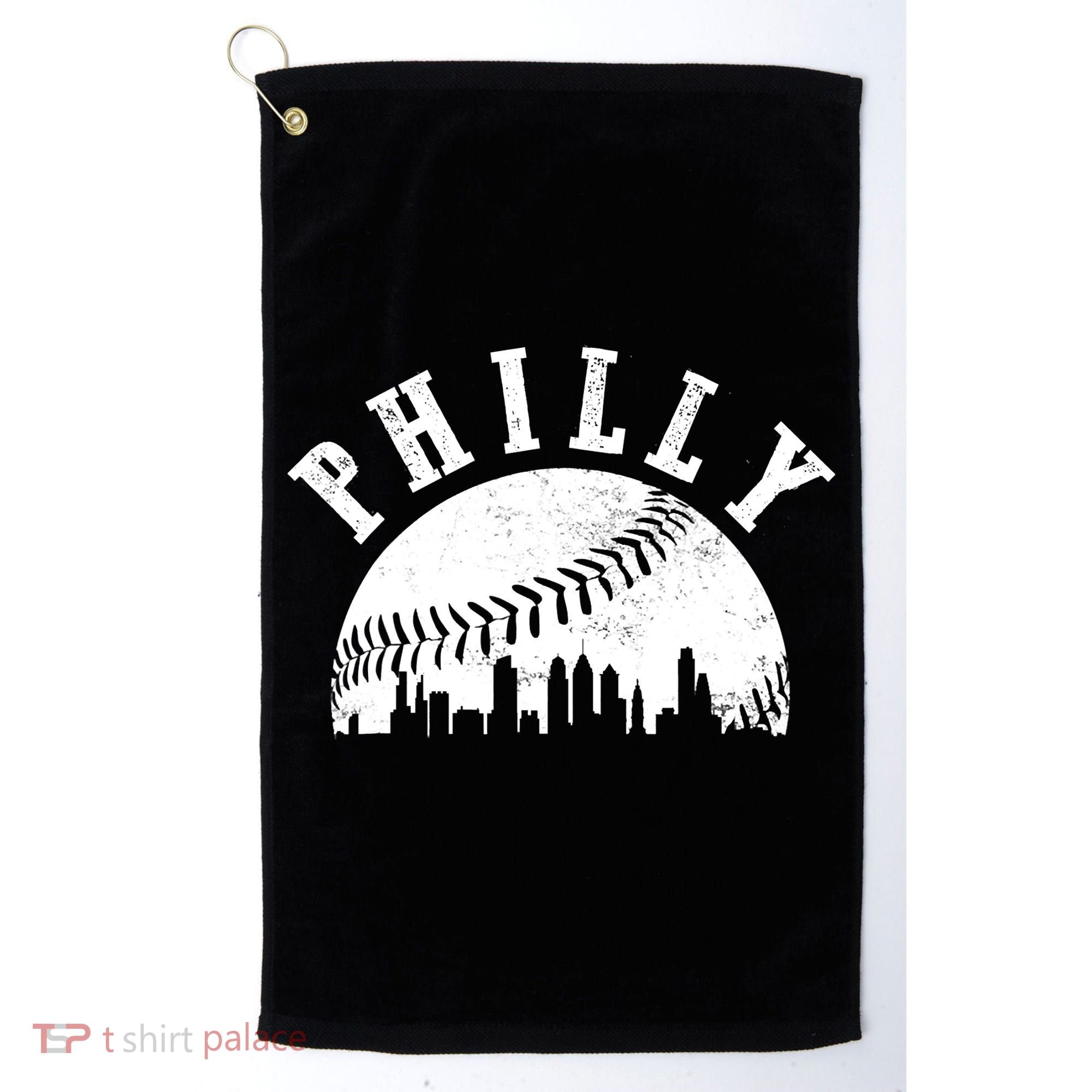 Philly Baseball Sports Skyline Illustration Cityscape Golf Towel